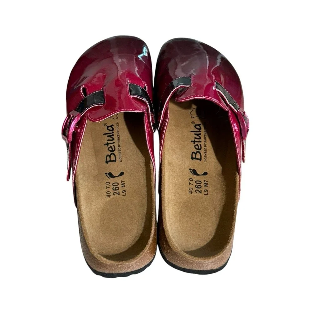 Womens Birkenstock Betula Rock Fuchsia Studded Leather Clog Slip On 40 US 9 - Picture 2 of 8